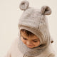 Huttelihut Beanie Gyapjú kéményes pulóver fülvédővel Camel Melange