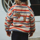 Konges Slojd Gyermek fleece hímzett Joddy Teddy Teddy Tangerine Stripe nyomtatással